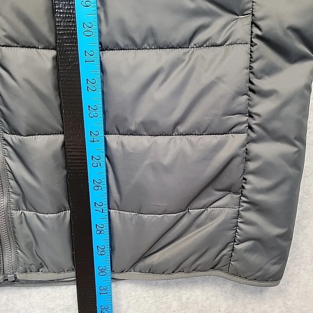 ADIDAS Puffer Vest Men's 2XL Gray Three Stripe Logo Sporty Eco Friendly Material